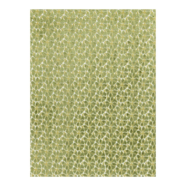 Sample - The House of Scalamandré Petal Velvet Fabric, Leaf For Sale