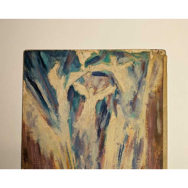 Vintage Double-Sided Painting, CoBrA-Style Abstraction & Mystical Figures 1950s For Sale In New York - Image 6 of 6