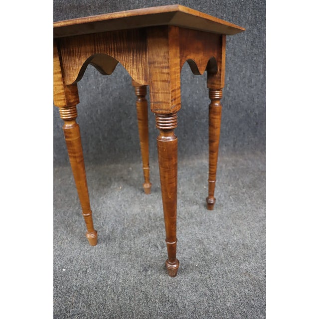 American Benchmade Birds Eye & Tiger Maple Side Table For Sale - Image 3 of 8