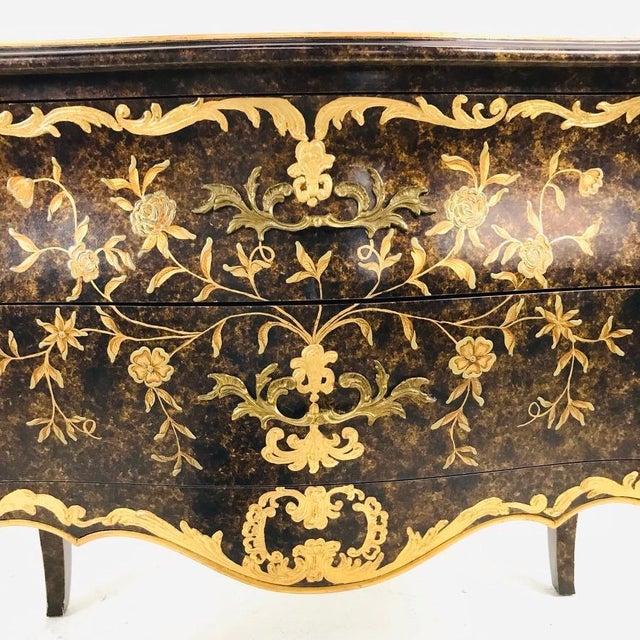 Black Gold Leaf Chest / Commode by John Widdicomb For Sale - Image 8 of 12