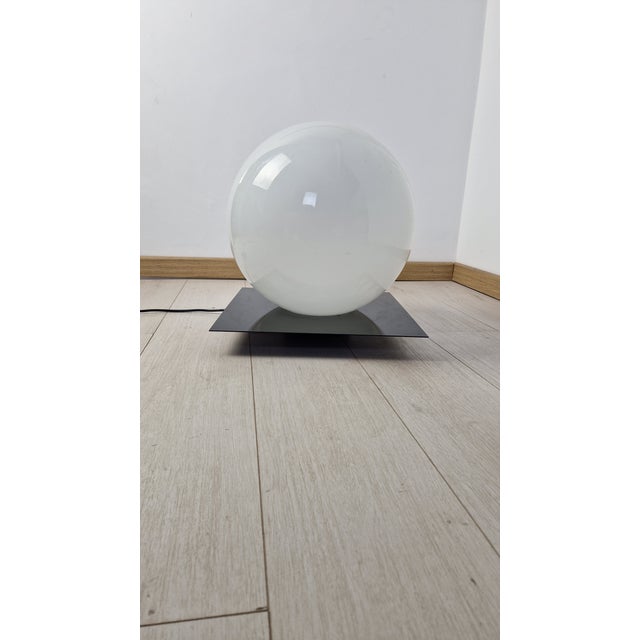Vintage Micol Table Lamp with Opaline Glass and Metal Base by Giuliana Gramigna and Sergio Mazza for Quattrifolio For Sale - Image 11 of 11