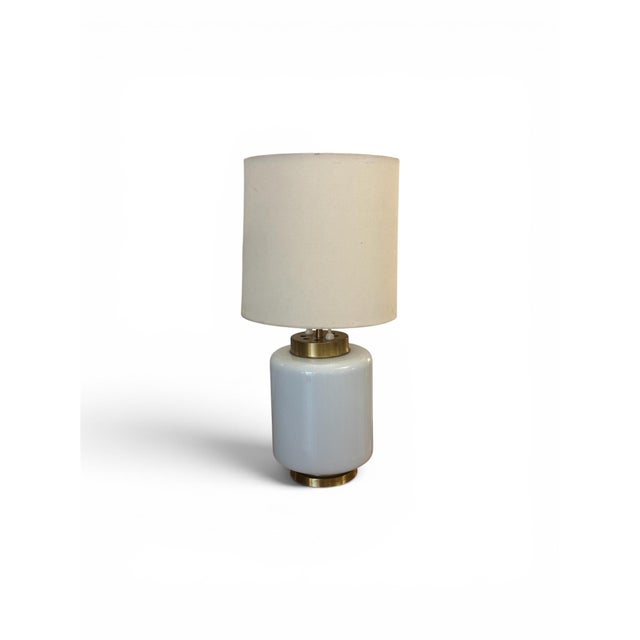 Metal Brass and Opaline Table Lamp by Reggiani, Italy, 1960s For Sale - Image 7 of 7
