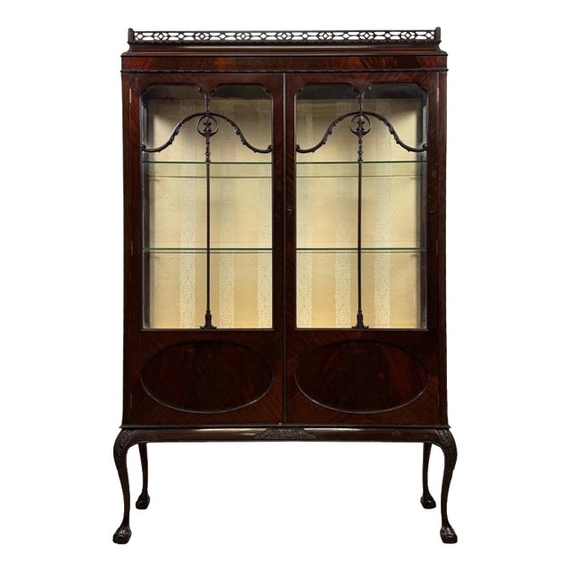 Antique English Mahogany Display Cabinet by Morgan & Co., 1900s For Sale