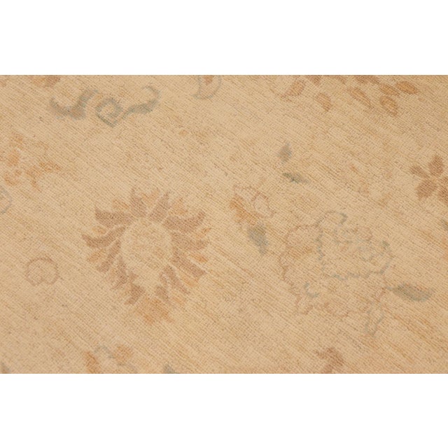 Textile Shabby Chic Ziegler Beige Brown Hand-Knotted Wool Rug - 9'2'' X 12'3'' For Sale - Image 7 of 8
