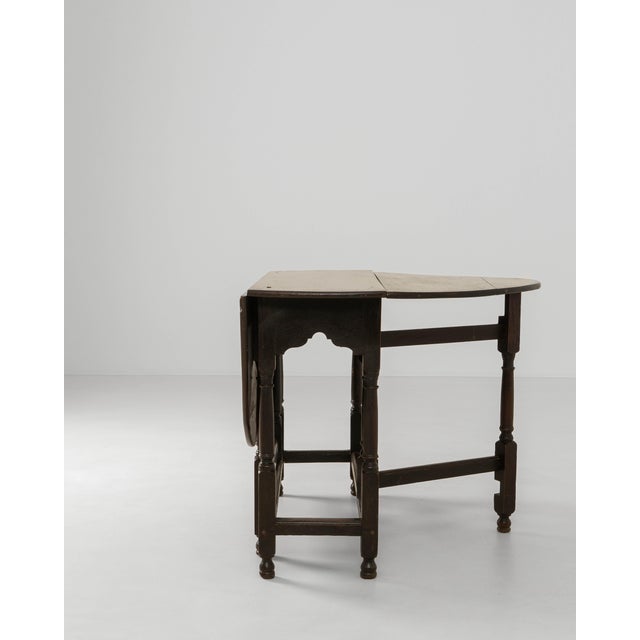 1880s French Ellipse Wooden Gateleg Table In Original Patina For Sale - Image 11 of 18