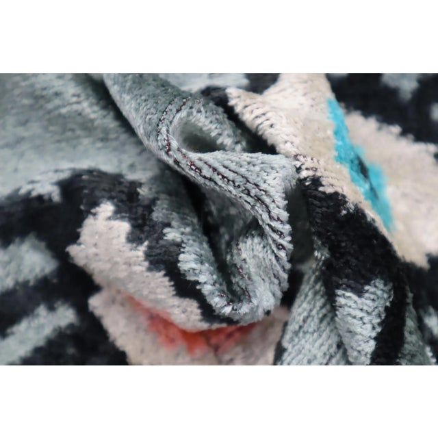 Contemporary Handmade Velvet Evil Eye Good Luck Throw Pillow & Down Feather Insert For Sale - Image 4 of 12