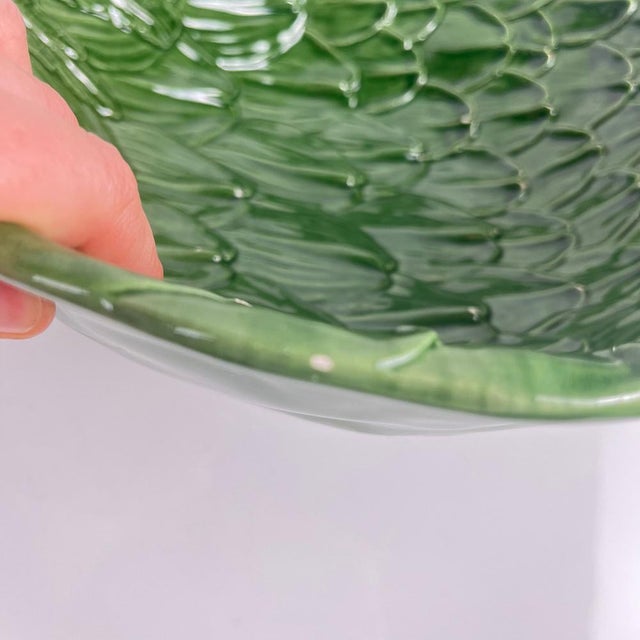 Vintage Green Artichoke Leaf Salad Bowls, 1970s, Set of 7 For Sale - Image 12 of 18