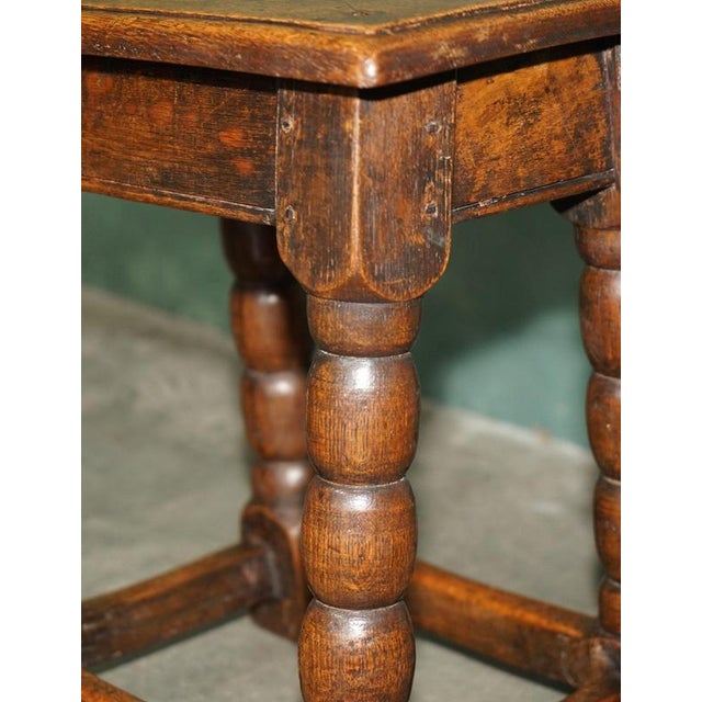 English Oak Bobbin Turned Joint Stool, 1700s For Sale - Image 11 of 18
