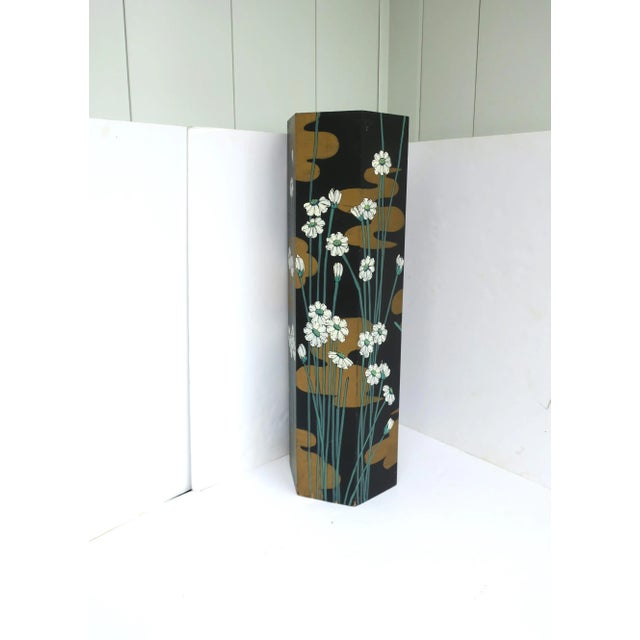 Art Nouveau Pedestal Column Stand, Black and Gold, Circa 20th Century For Sale In New York - Image 6 of 12