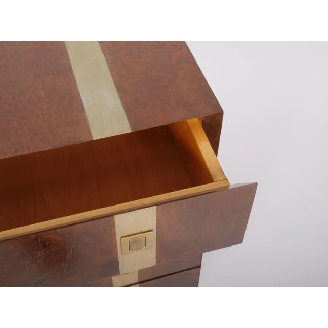 Brown Mid-Century Burr Dressers, Italy, 1970s, Set of 2 For Sale - Image 8 of 12