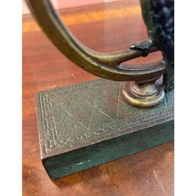 Deco Period Cold Painted Bronze Parrot Form Doorstop For Sale - Image 4 of 8