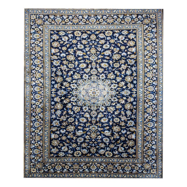 Vintage Hand-Knotted Kashan Rug For Sale