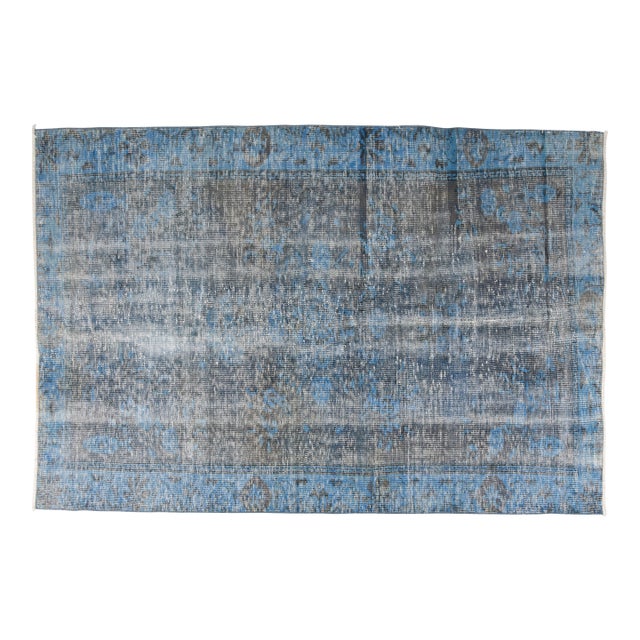 Blue Oushak Anatolian Area Rug For Sale