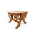 An intricately carved South Asian teak stool or stand, crafted in the form of an elephant saddle with slatted seat. Likely...