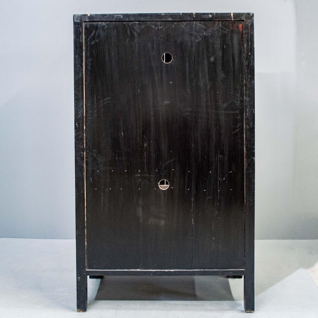 Red Vintage Chinese Red & Black Lacquered 2 Door Cabinet For Sale - Image 8 of 8