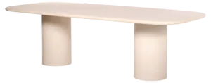 Natural Plaster Hand-Sculpted Outdoor Dining Table 360 by Philippe Colette