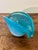 Vintage Rare Italian Murano 1970s Shell Clam Bowl Aqua Blue Opal For Sale - Image 9 of 9