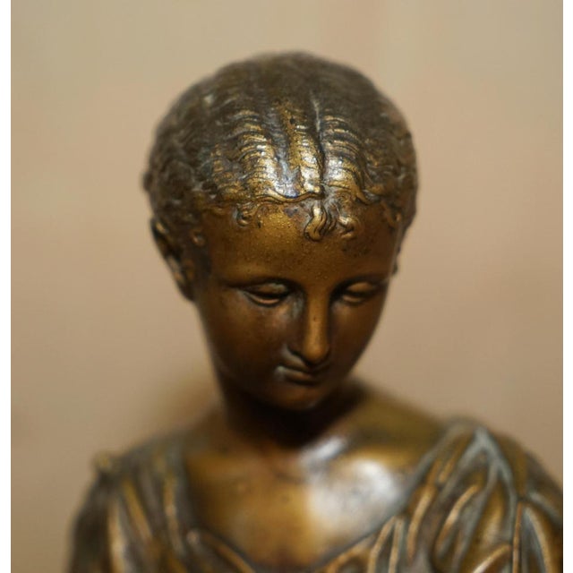 Late 19th Century French Bronze Statue on Inkwell Stand, 1880s For Sale - Image 5 of 18