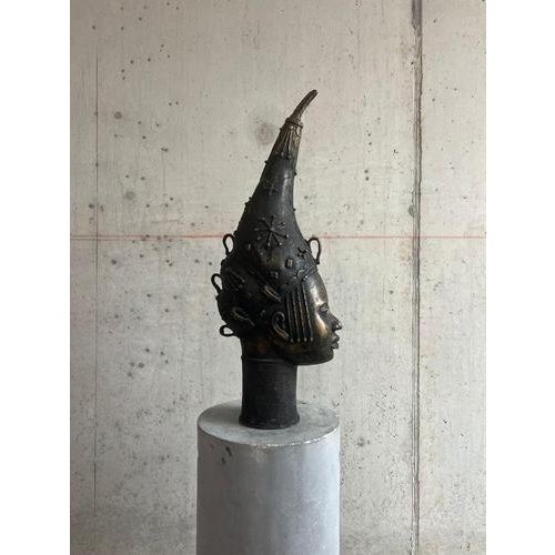 Large Bronze Benin Head, Nigeria, 1920s For Sale - Image 9 of 9