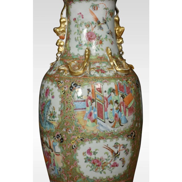 Cantonese Famille Rose Vases Lamp, 1890s For Sale - Image 6 of 7