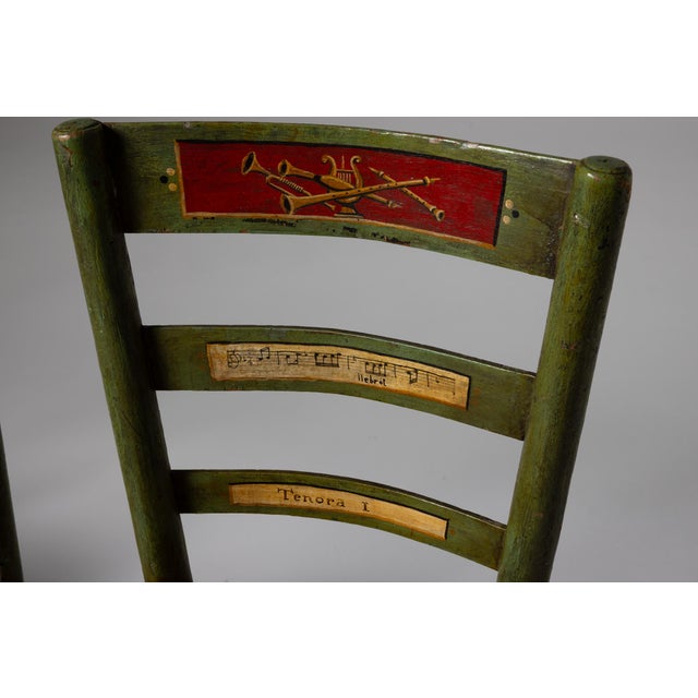 A charming set of four original orchestra chairs from an historic Italian theatre, dating from the 19th century. Crafted...