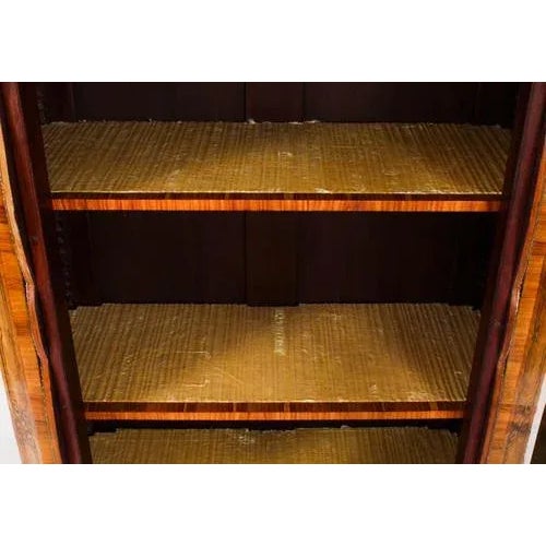 Antique Loius XV Revival Marquetry Kingwood Vitrine Display Cabinet For Sale - Image 14 of 18
