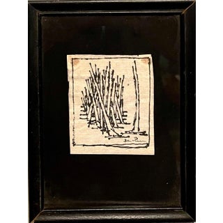 Ben-Zion Weinman, Expressionist Miniature Drawing Wheat Stalks American Modernist Ben Zion WPA, c.1950's For Sale