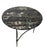 1970s Italian Black Marble Cocktail Table With Patinated Mixed-Metal Tripod Base For Sale In Raleigh - Image 6 of 9