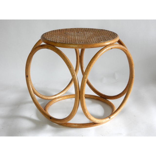 Tan Early 1900's Thonet Bent Rattan & Wicker Stool For Sale - Image 8 of 8