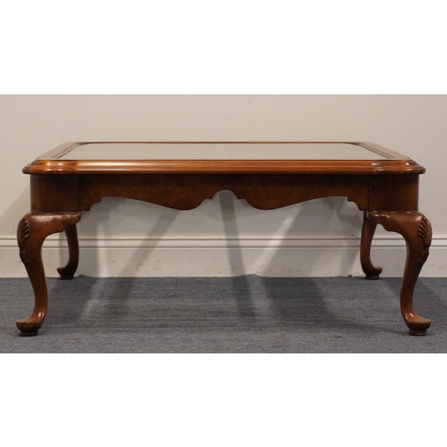 Brown Hekman Furniture Solid Cherry Traditional Style 39" Square Glass Topped Accent Coffee Table For Sale - Image 8 of 8