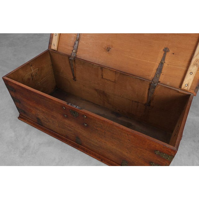 Brown Antique 19th Century Dutch Teak Blanket Chest, Netherlands For Sale - Image 8 of 16