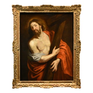 Workshop of Anthoon Van Dyck, Christ Carrying the Cross, 1650, Oil on Canvas, Framed For Sale