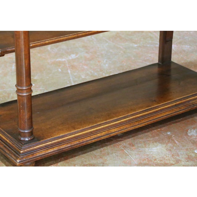 Late 19th Century 19th C. French Henri II Walnut Desserte Console With Lift-Top Marble Interior For Sale - Image 5 of 18