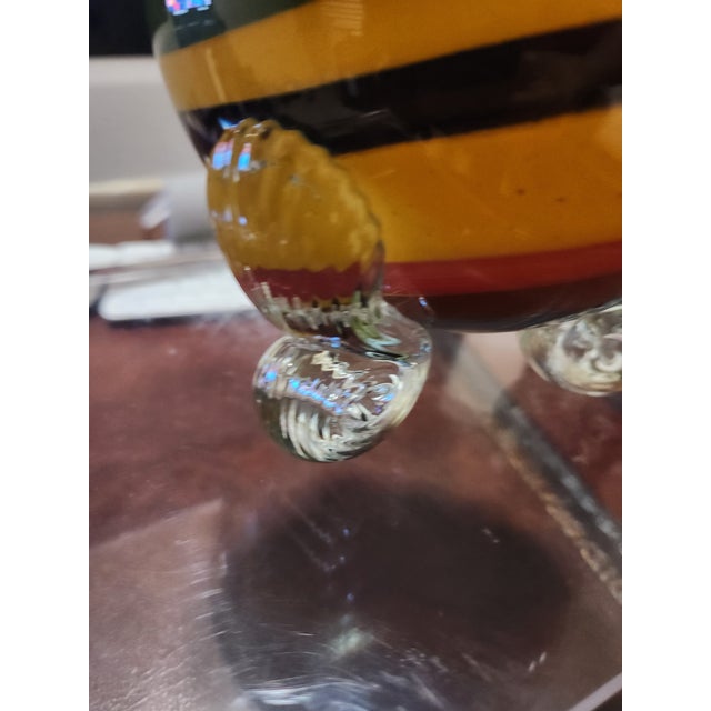 Signed Renato Plesi for b.a.g. Barovier & Toso Murano Art Glass Tripod Vase For Sale In Dallas - Image 6 of 6