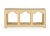 Cream Colored Raffia Console With Gold Accents And A Tempered Glass Top, Designed By Jamie Merida. Clean with a dry cloth