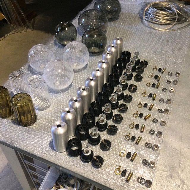 Organic Modern Exposed Socket Monopoint Pendant Trio Lights by Tracy Glover - Set of 3 For Sale - Image 11 of 12