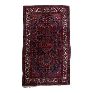 1960s, Handmade Vintage Persian Malayer Rug 4.2' X 7.1' For Sale