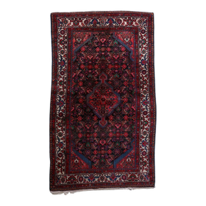1960s, Handmade Vintage Persian Malayer Rug 4.2' X 7.1'
