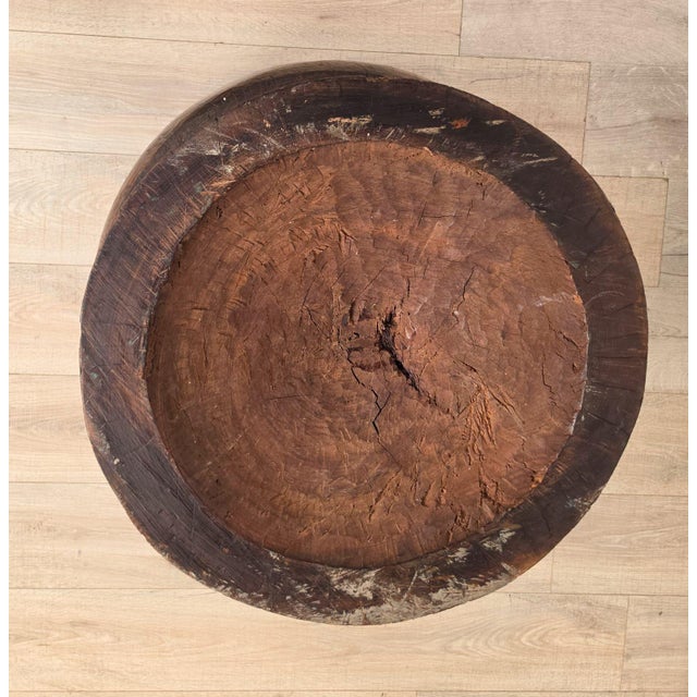 Rare Large Usu (Rice Pounder) in Keyaki Wood, Meiji Period Circa 1880 For Sale - Image 9 of 12