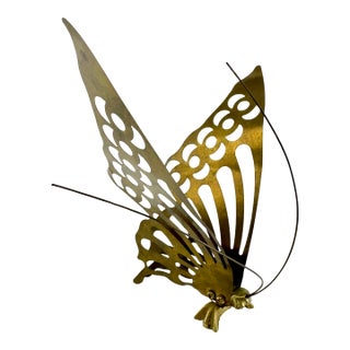 Vintage Brass Butterfly Sculpture – Mid Century Modern Accent For Sale