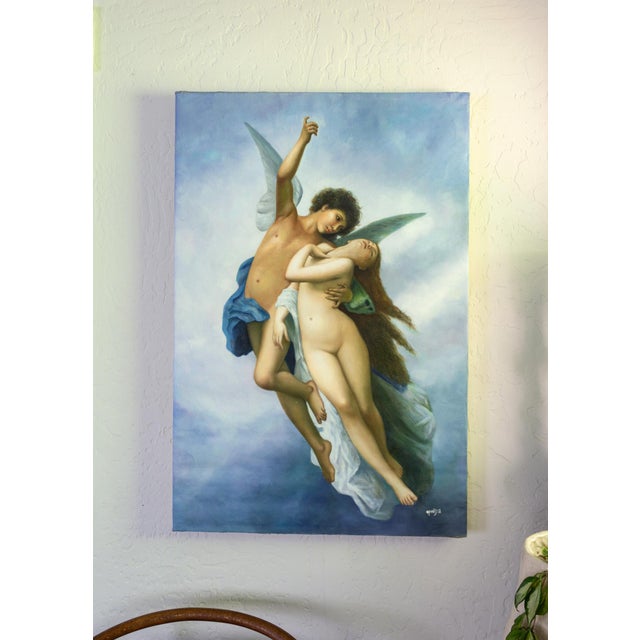 William Adolphe Bouguereau the Abduction of Psyche Masters Study Oil on Linen For Sale - Image 12 of 17