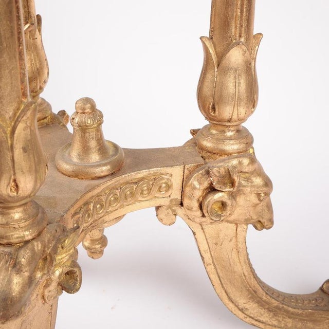 Italian Gilt Table with Marble Top by Pietra Dura, 1890s For Sale - Image 5 of 9