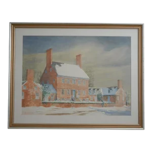 Lester Jay Stone C.1974 Framed & Matted Williamsburg Print