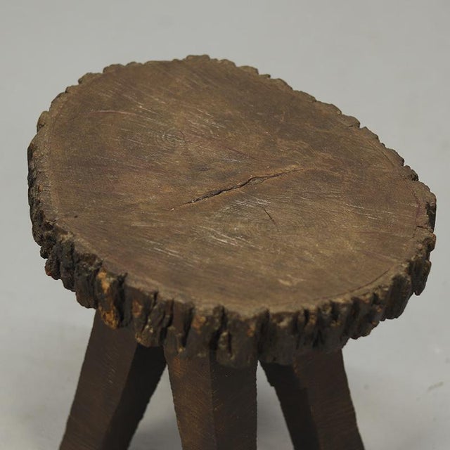 Wood Primitive Wabi Sabi Folk Art Farmhouse Side Table / Pedestal For Sale - Image 7 of 9