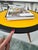 Morelato Carambola Side Table Italian Modern Design Multilayer Wood Inlay Legs Yellow Lacquer Top For Sale - Image 4 of 10