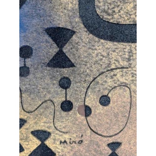 After Joan Miro, Women by the Lake, Its Surface Iridescent with the Passing of a Swan, 1959, Stencil Print For Sale - Image 4 of 5