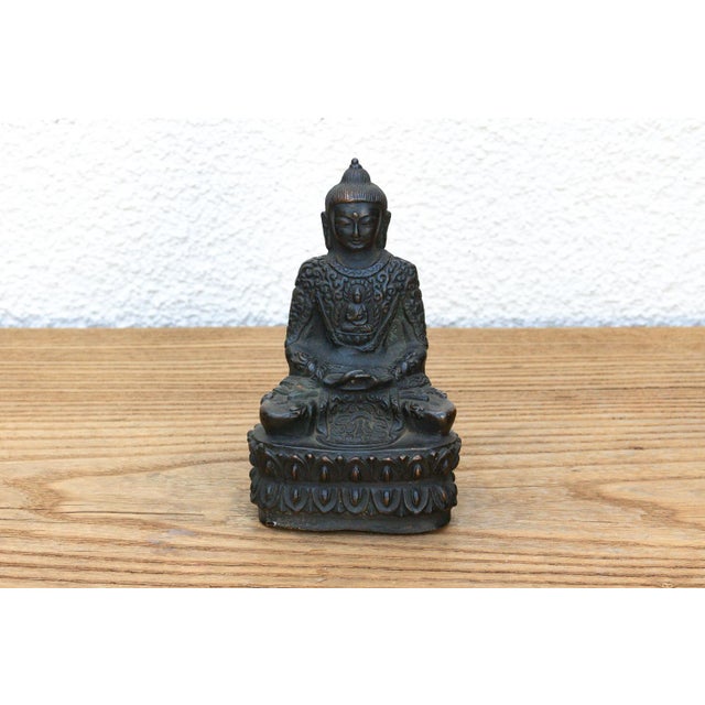 Antique East Asian Patinated Miniature Buddha For Sale