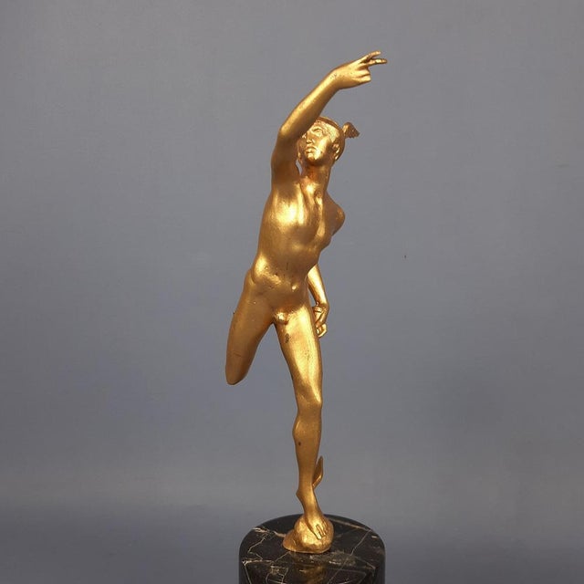 Metal Bronze Statue of Mercury on a Marble Base, 1960s For Sale - Image 7 of 15