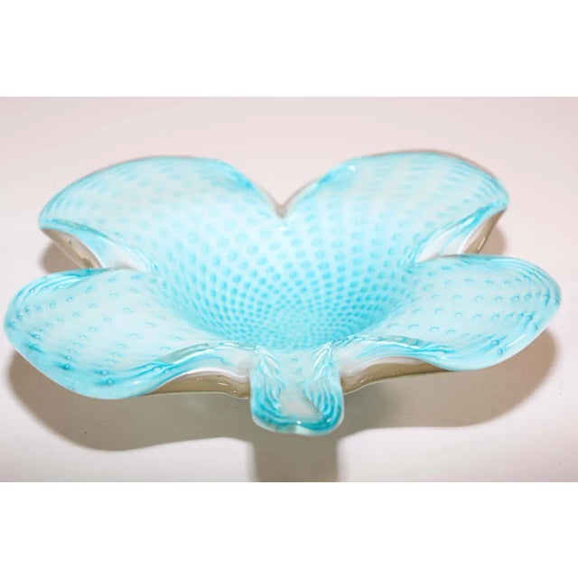Mid 20th Century Murano Venetian Hand Blown Turquoise Art Glass For Sale - Image 5 of 13