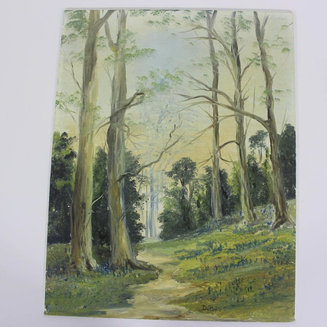 This is in very good vintage condition with minimal wear around the edges. It is an unframed oil painting on canvas board....